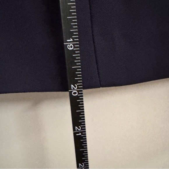 Rebecca Taylor Navy Pleated Skirt Leather Trim - Picture 6 of 7